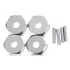 kingsea RC Front & Rear Aluminum Wheel Hubs Hex Driver Adapter 12 mm Upgrade 7154 Compatible with Traxxas 4x4 Slash E-Revo Summit 1/16 Truck Car view 4