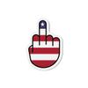 US Flag Middle Finger Flipping The Bird Magnet Sticker US Made view 1