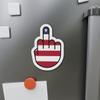 US Flag Middle Finger Flipping The Bird Magnet Sticker US Made view 2