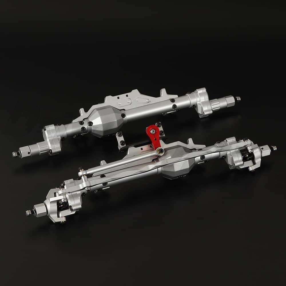 Greendhat Aluminum Alloy Portal Front Rear Axle for 1/10 RC Crawler Axial Capra Trail Buggy 03004 Wraith 90018 RR10 90048 03016 ( Color : Silver Front Rear )
