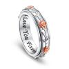 HOOHWE Anxiety Ring for Women 925 Sterling Silver Rose Spinner Fidget Rings Worry Relieving Boredom ADHD Autism Band Rings Anti Stress Jewelry for Women Men Size 10 view 1
