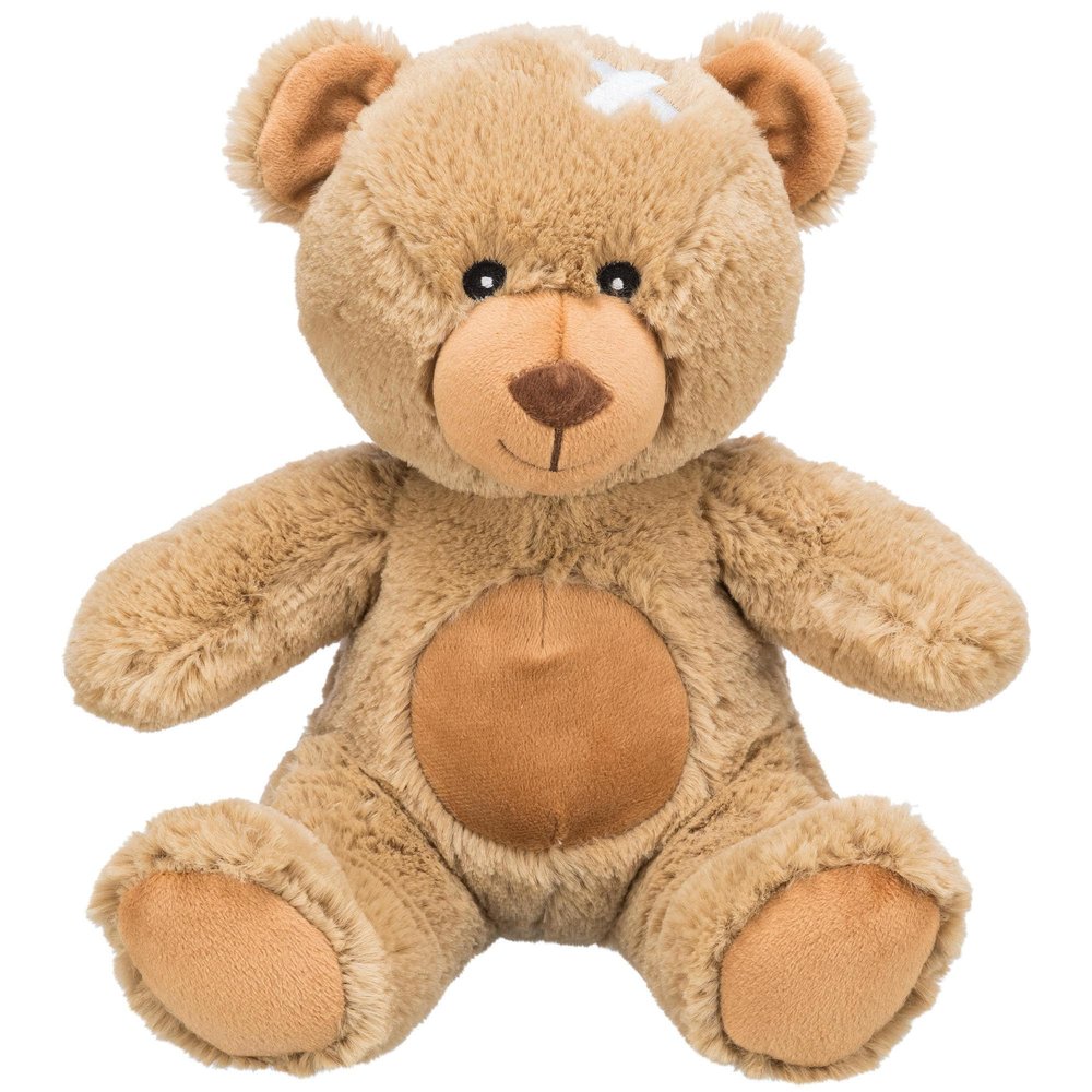 TRIXIE Be Eco Eddy The Teddy Plush Dog Toy for All Dogs, 9" Fun and Cuddly Squeaky Dog Toy, 98% Recycle Material