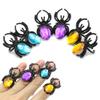 FCHMY Pack of 10 Halloween Spider Gemstone Rings Plastic Spider Rings Toy Halloween Party Favours Decorations view 2