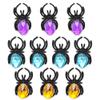 FCHMY Pack of 10 Halloween Spider Gemstone Rings Plastic Spider Rings Toy Halloween Party Favours Decorations view 3