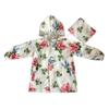 Children Kids Boy Girl Raincoat Rain Floral Print Lightweight Rainwear Slicker Light Jacket for (White, 10-12 Years) view 1
