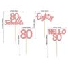Gyufise 24Pcs 80th Birthday Cupcake Rose Gold 80 and Fabulous Cupcake Picks Happy 80th 80 Cupcake Topper for 80th Birthday Wedding Anniversary Party Supplies view 2
