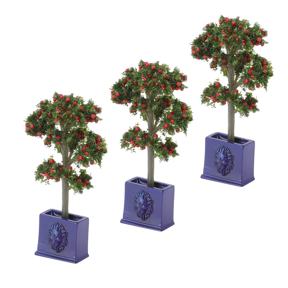 VGEBY Miniature Dollhouse Plants, 3PCS Artificial Fruit Tree Model for 1:12 Scale Dollhouse Decoration Accessory Dollhouse Fruit Tree Dollhouse Plants