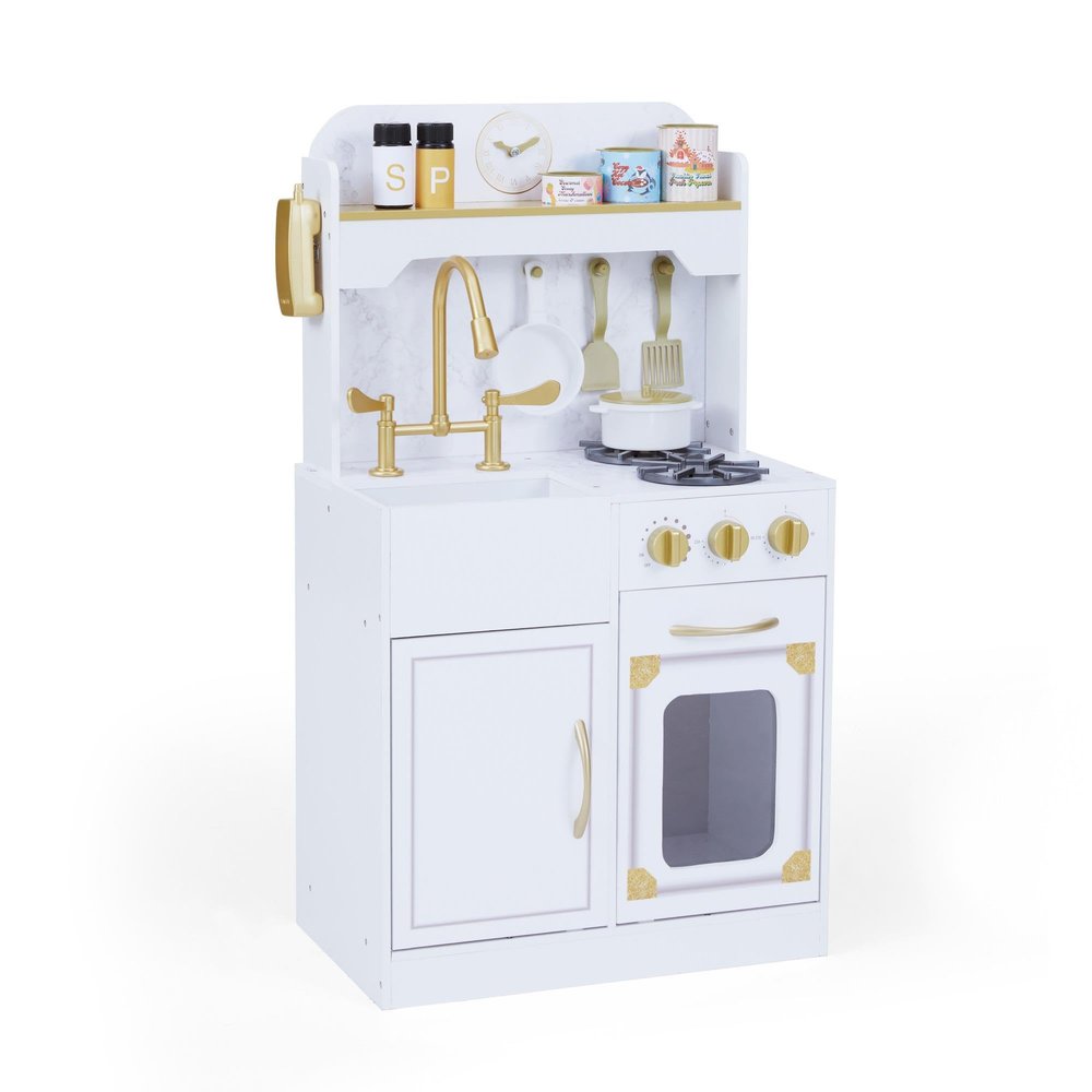 Teamson Kids Versailles Classic Kids Wooden Play Kitchen, White