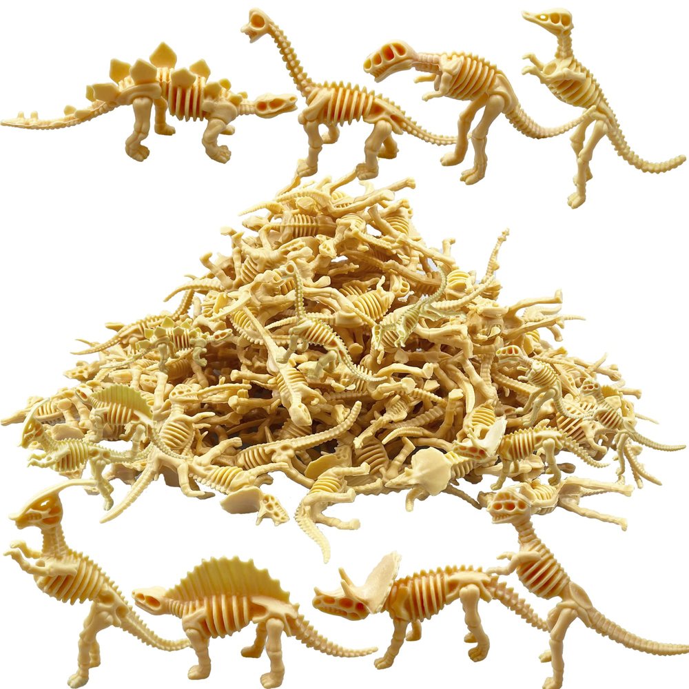 HAVAGDTM 150PCS Dinosaur Fossil Skeleton Dinosaur Skeleton Toys Assorted Figures Dino Bones for Birthday Party Science Play Dino Sand Dig Party Favor Decorations 2.5Inch