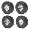 RCHUBAM 1.9" Beadlock Wheels and 120mm Rubber Tires Set for 1/10 Axial SCX10 CC01 D90 RC Crawler Car (Silver) view 1