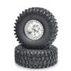 RCHUBAM 1.9" Beadlock Wheels and 120mm Rubber Tires Set for 1/10 Axial SCX10 CC01 D90 RC Crawler Car (Silver) view 3