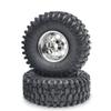 RCHUBAM 1.9" Beadlock Wheels and 120mm Rubber Tires Set for 1/10 Axial SCX10 CC01 D90 RC Crawler Car (Silver) view 4