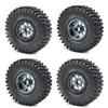 RCHUBAM 1.9" Beadlock Wheels and 120mm Rubber Tires Set for 1/10 Axial SCX10 CC01 D90 RC Crawler Car (Titanium+Black) view 2