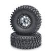 RCHUBAM 1.9" Beadlock Wheels and 120mm Rubber Tires Set for 1/10 Axial SCX10 CC01 D90 RC Crawler Car (Titanium+Black) view 3