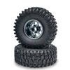RCHUBAM 1.9" Beadlock Wheels and 120mm Rubber Tires Set for 1/10 Axial SCX10 CC01 D90 RC Crawler Car (Titanium+Black) view 4