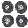 RCHUBAM 1.9" Beadlock Wheels and 120mm Rubber Tires Set for 1/10 Axial SCX10 CC01 D90 RC Crawler Car (Silver+Black) view 2