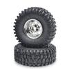 RCHUBAM 1.9" Beadlock Wheels and 120mm Rubber Tires Set for 1/10 Axial SCX10 CC01 D90 RC Crawler Car (Silver+Black) view 3