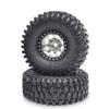 RCHUBAM 1.9" Beadlock Wheels and 120mm Rubber Tires Set for 1/10 Axial SCX10 CC01 D90 RC Crawler Car (Silver+Black) view 4