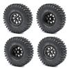 RCHUBAM 1.9" Beadlock Wheels and 120mm Rubber Tires Set for 1/10 Axial SCX10 CC01 D90 RC Crawler Car (Black) view 1