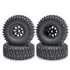RCHUBAM 1.9" Beadlock Wheels and 120mm Rubber Tires Set for 1/10 Axial SCX10 CC01 D90 RC Crawler Car (Black) view 2