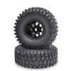 RCHUBAM 1.9" Beadlock Wheels and 120mm Rubber Tires Set for 1/10 Axial SCX10 CC01 D90 RC Crawler Car (Black) view 3