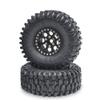 RCHUBAM 1.9" Beadlock Wheels and 120mm Rubber Tires Set for 1/10 Axial SCX10 CC01 D90 RC Crawler Car (Black) view 4