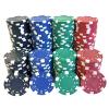 SEETOOOGAMES 200 Pieces 11.5g Clay Composite Dice Striped Casino Poker Chips- 4 Colors (red, Green, Black and Blue) view 1
