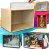 iLAND Wooden Diorama Box Large Display Boxes for Collectibles Figures Miniatures and a Dollhouse Room Box Unfinished 15.7x 11x11 Quick-Build Without Screws or Glue, Dustproof Smooth Sturdy view 1