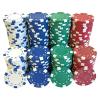 SEETOOOGAMES 200 Pieces 11.5g Clay Composite Dice Striped Casino Poker Chips- 4 Colors (Red, Green, White and Blue) view 1