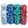 SEETOOOGAMES 200 Pieces 11.5g Clay Composite Dice Striped Casino Poker Chips- 4 Colors (Red, Green, White and Blue) view 2