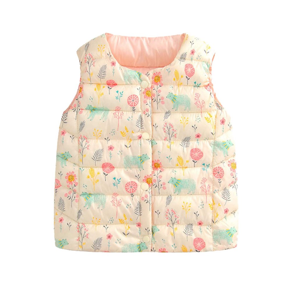 Baby Toddler Boys Girls Sleeveless Print Outdoor Vest Outwear Outfits 6X Women Winter Jacket (C, 3-4 Years)