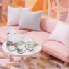 Toddmomy Mini Porcelain Tea Set 1/12 Scale Dollhouse Miniatures Ceramic Teapot Cups Saucer Pretend Play Accessories for Doll Kitchen view 3