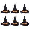 6 Pcs Witch Hat Felt Small Witch Hats Halloween Decorations Wine Bottle Caps Halloween Party Props Birthday Wedding DIY Crafts Accessories view 1