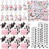 Fumete 86 Pcs Cow Party Favors Supplies Include Cow Keychain Party Paper Bags Keychains Cow Silicone Bracelets Vinyl Stickers for Girls Kids Baby Shower Treat Goodie Birthday Supplies view 1