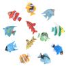 12PCS Tropical Fish Toys, Pastic Sea Creatures Figurines Set, Educational Learning Ocean Animal Figures, Themed Party Favor Miniature Toys for Boys Girls view 1
