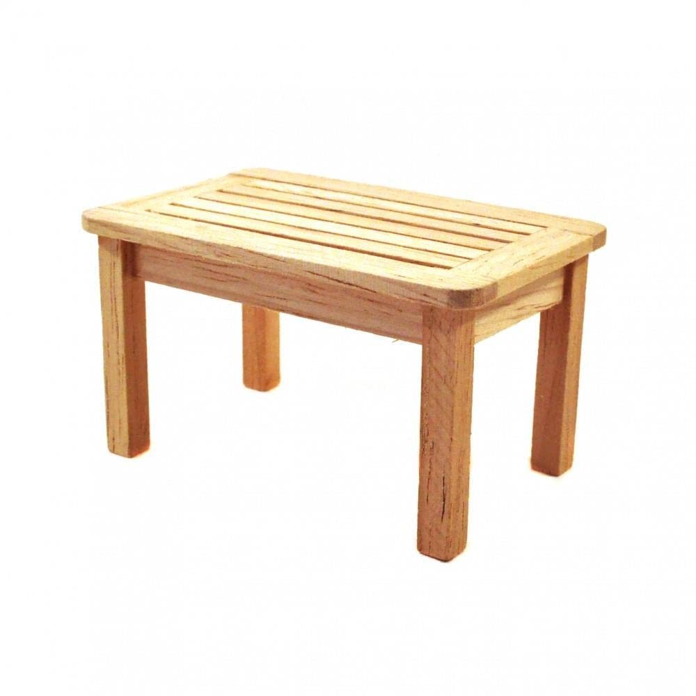 Melody Jane Dolls Houses Dollhouse Bare Wood Garden Coffee Table Miniature Wooden Patio Furniture 1:12