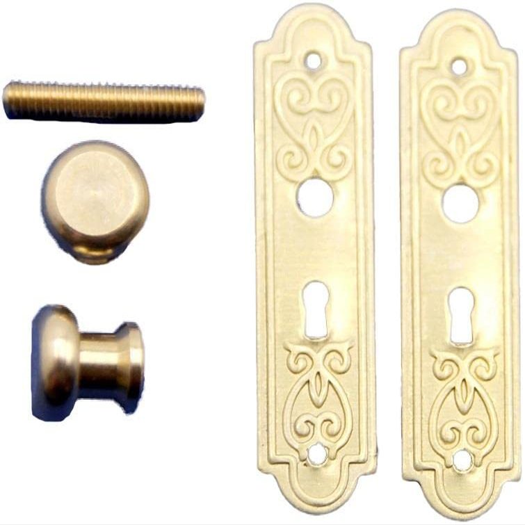 Melody Jane Dolls Houses Dollhouse Gold Victorian Door Knobs with Plates Miniature Door Furniture 1:12