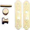 Melody Jane Dolls Houses Dollhouse Gold Victorian Door Knobs with Plates Miniature Door Furniture 1:12 view 1