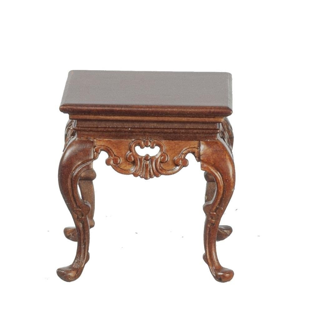 Melody Jane Dolls Houses Dollhouse Victorian Square Side Table Walnut JBM Living Room Furniture 1:12