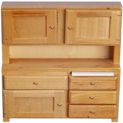 Melody Jane Dolls Houses Dollhouse Oak Flour Cabinet Hutch Miniature Kitchen Pantry Furniture 1:12