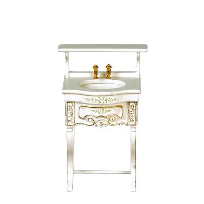 Melody Jane Dolls Houses Dollhouse Victorian Washstand White Hand Painted JBM Bathroom Furniture 1:12