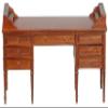 Melody Jane Dolls Houses Dollhouse Double Pedestal Kneehole Desk 18th C JBM Miniature Walnut Furniture view 1
