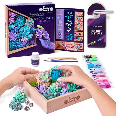 Art Kit Tenderness | Succulents Art Set 3D for Home Wall Decor | Craft Kits for Adults and Teen | Craft Box with Modeling Clay for Succulents | Hobby Kits Succulent DIY Kits