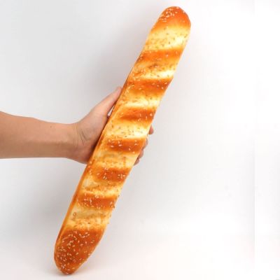 GiftYou Long Fake Baguette and Realistic French Bread - Artificial Cake Dessert Decor and Faux Pastries Food Replica for Kitchen and Bakery Display (Long Sesame Baguette)