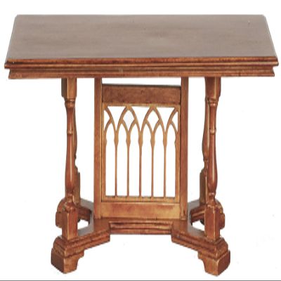 Melody Jane Dolls Houses Dollhouse Trestle Table Jacobean JBM Miniature Walnut Dining Room Furniture 1:12
