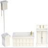 Melody Jane Dolls Houses Dollhouse Victorian Bathroom Suite Miniature White Furniture Set 1:12 Scale view 1