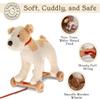 Egmont Toys Eliot Wooden Pull Dog  Montessori Toy for 1 Year Old, Plush Dog Pull Along Set on Wheels, Toddler Pull Puppy, Wooden Soft Plush for Boys and Girls, Educational Baby Drag Along Gift view 3