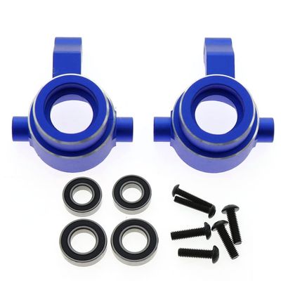 Alloy Steering Blocks Steering Hub Carrier 9537 for 1/8 Traxxas Sledge 4WD Monster Truck 95076-4 Upgarde Parts (Dark Blue)