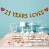 Betteryanzi Gold 21 Years Loved Banner,Pre-Strung,21st Birthday/Wedding Anniversary Party Decorations Supplies,Glitter Paper Garlands Backdrops,Letters Gold 21 Years Loved view 3