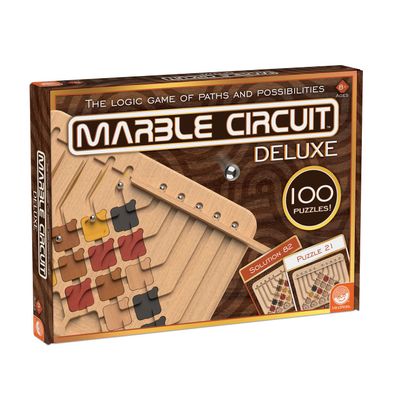 MindWare Marble Circuit Deluxe Brain Teaser Puzzles Logic Game for 1 Player Great Gift for Kids & Adults Premium Marble Maze Game with 100 Brain Puzzles Ages 8+